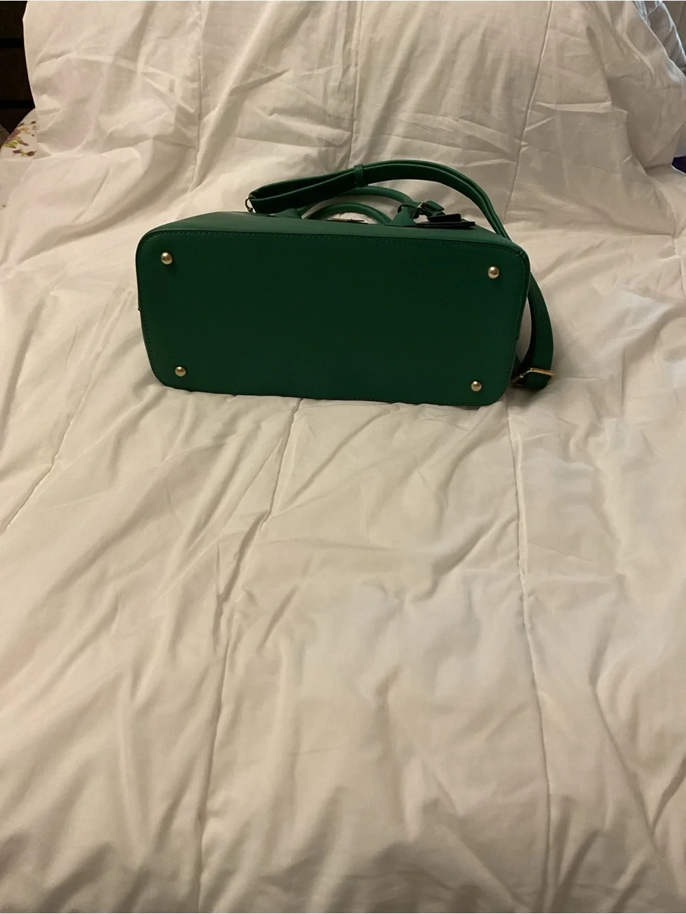 Classic Green Structured Satchel with Top Handles